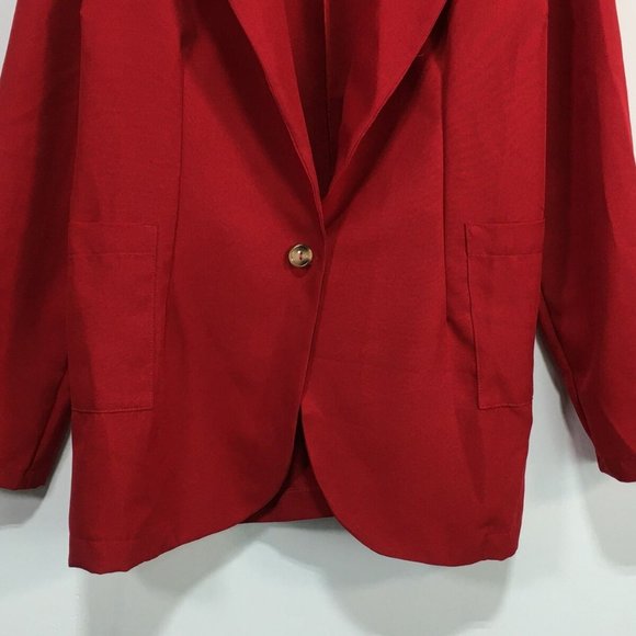 Pretty Little Thing Single Breasted Oversized Blazer, Women's Size 12 {US} - Red - Picture 10 of 12